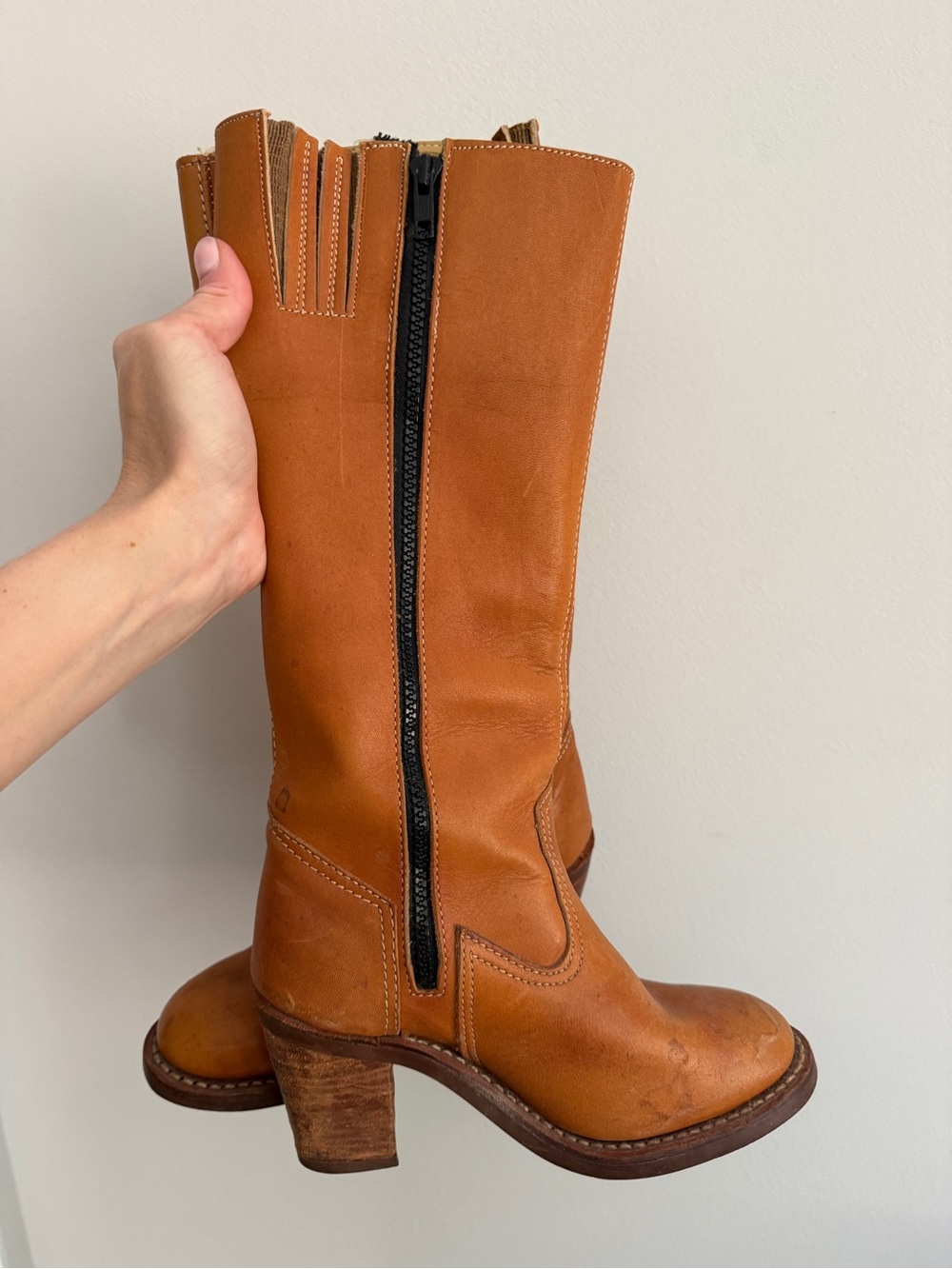 Vintage 70s/80s Buffalos Western Boots Honey Cognac Leather - Picture 6 of 7